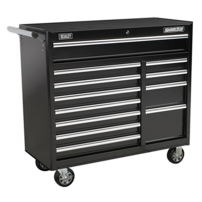 Superline PRO® Heavy-Duty Rollcab 12 Drawer - Black | AP41120B