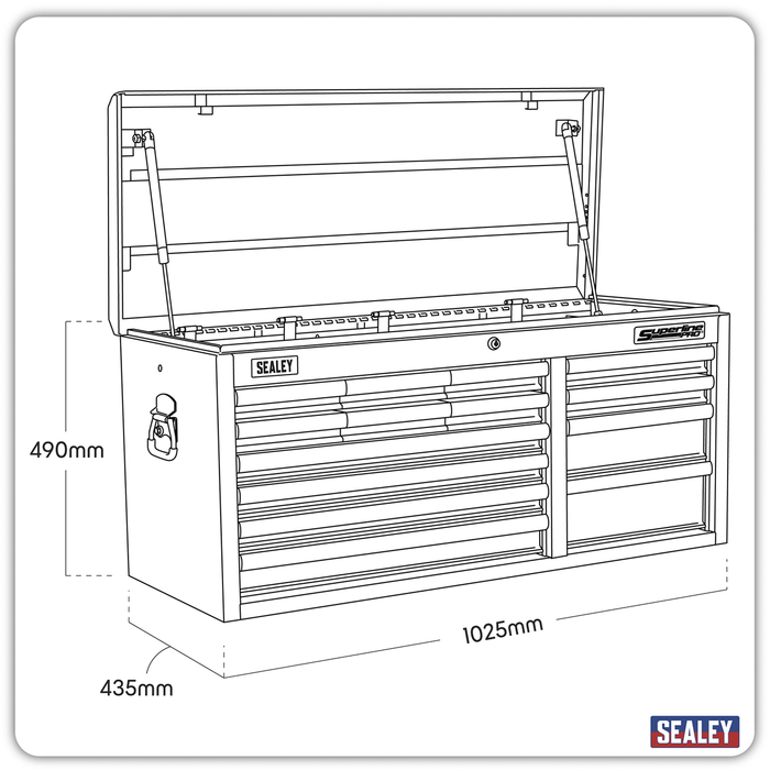 Superline PRO® Heavy-Duty Topchest 14 Drawer - Black | AP41149B