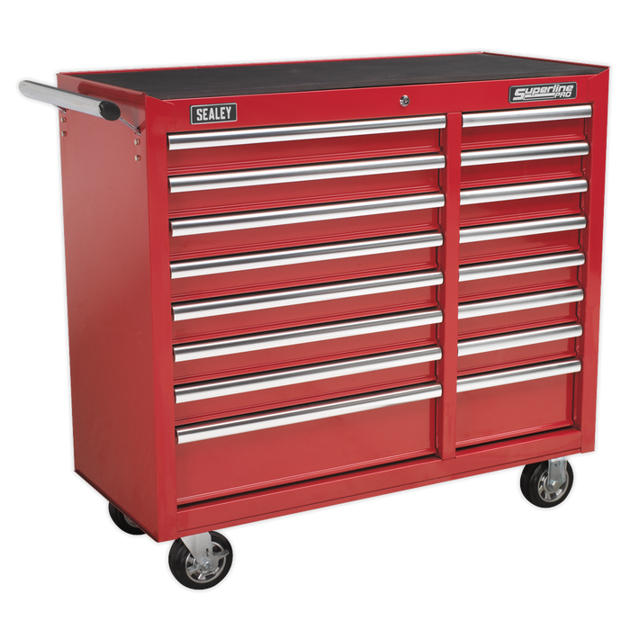 Superline PRO® Heavy-Duty Rollcab 16 Drawer - Red | AP41169
