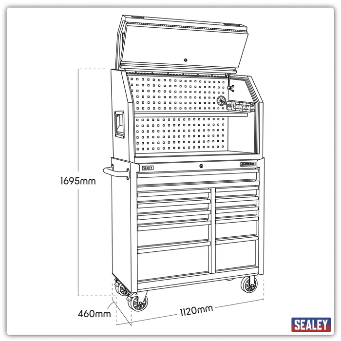 Superline PRO® Hutch Toolbox & Rollcab Combo 1030mm 11 Drawer | AP41HBESTACK