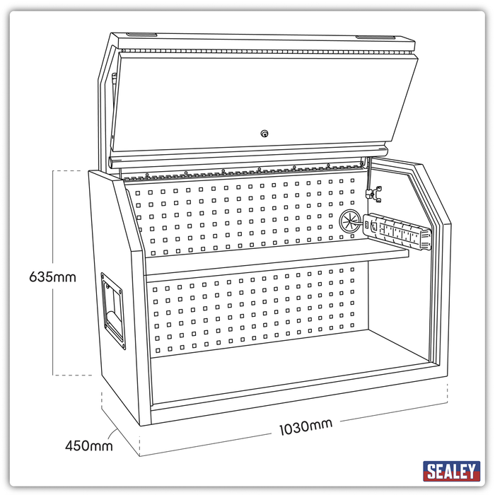 Superline PRO® Toolbox Hutch with Power Bar 1030mm | AP41HBE