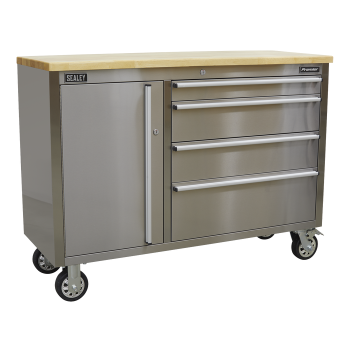 Mobile Stainless Steel Tool Cabinet 4 Drawer | AP4804SS