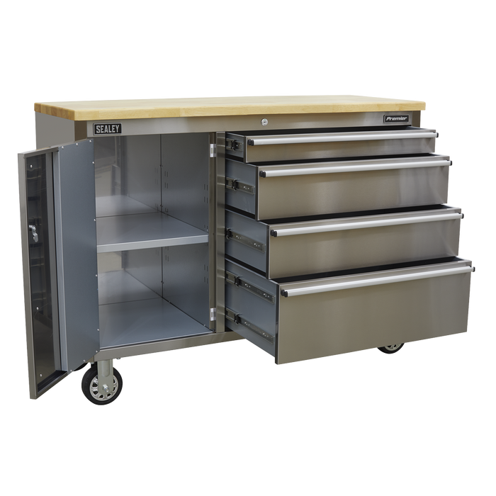 Mobile Stainless Steel Tool Cabinet 4 Drawer | AP4804SS