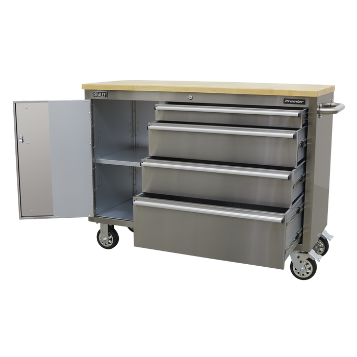 Mobile Stainless Steel Tool Cabinet 4 Drawer | AP4804SS