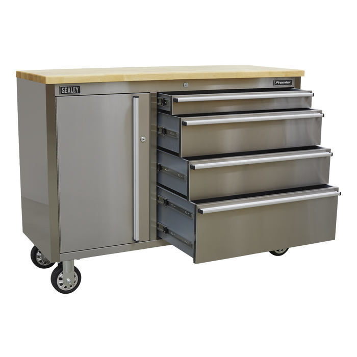 Mobile Stainless Steel Tool Cabinet 4 Drawer | AP4804SS