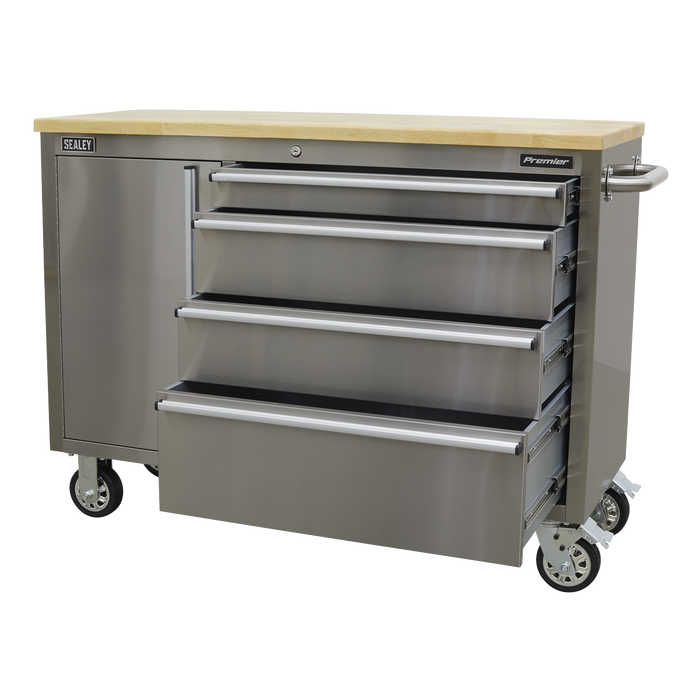 Mobile Stainless Steel Tool Cabinet 4 Drawer | AP4804SS