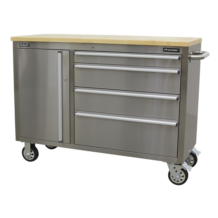 Mobile Stainless Steel Tool Cabinet 4 Drawer | AP4804SS