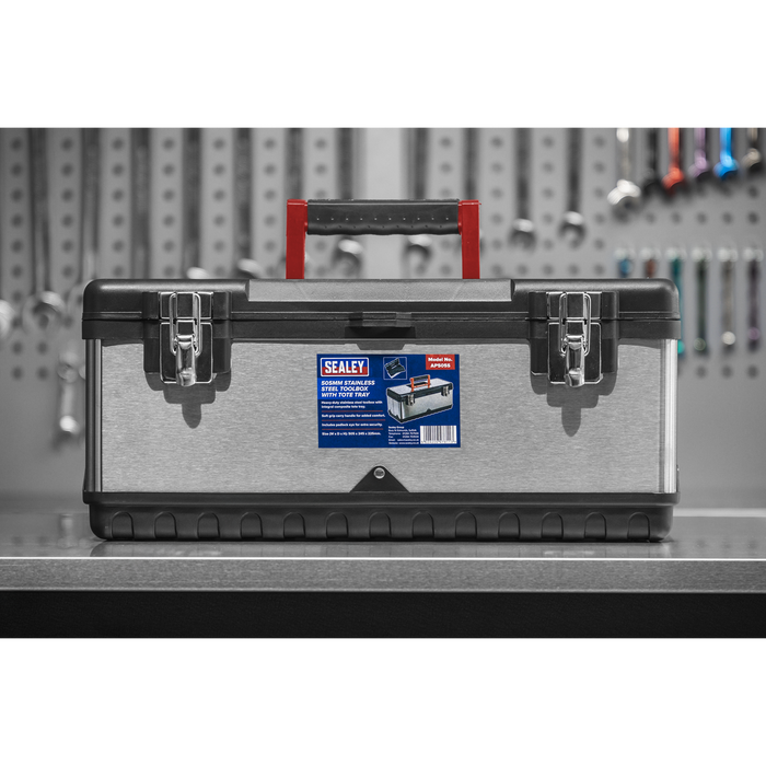 Stainless Steel Toolbox with Tote Tray 505mm | AP505S