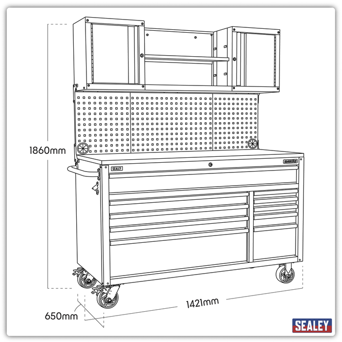 Superline PRO® Mobile Workstation 10 Drawer | AP5210BE