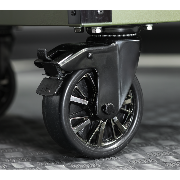 Superline PRO® Mobile Trolley with Wooden Worktop & Power Bar 10 Drawer 1320mm | AP5210KBE