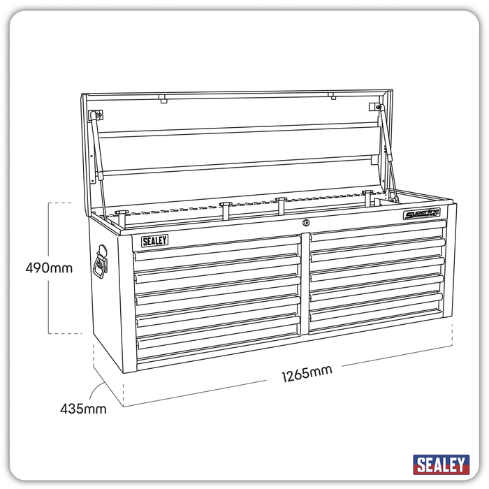 Superline PRO® Topchest 10 Drawer - Red | AP5210T