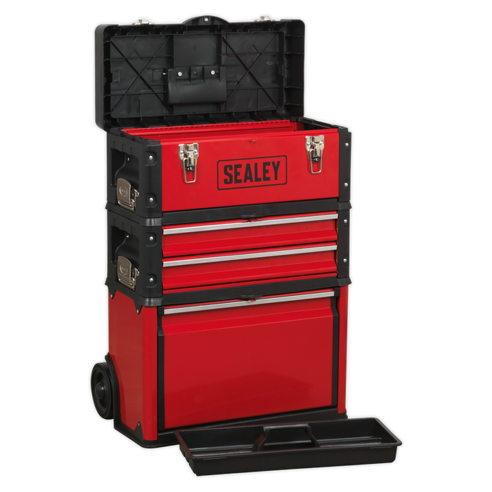Mobile Steel/Composite Toolbox with 3 Compartments | AP548