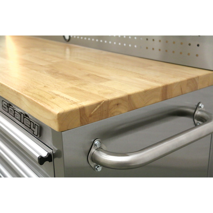 Premier™ Mobile Stainless Steel Tool Cabinet 10 Drawer with Backboard & 2 Wall Cupboards | AP5520SS