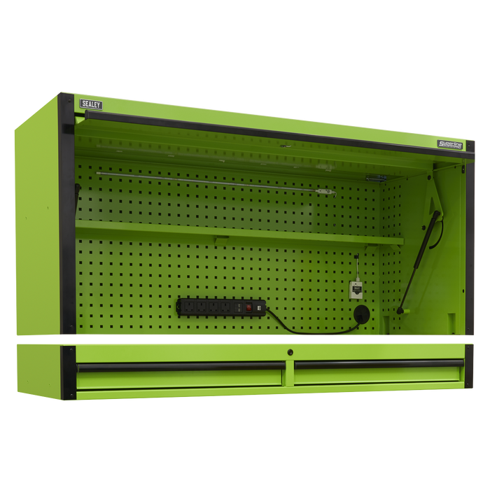 Superline PRO® Black Edition Top Hutch & 2 Drawer Riser 1549mm | AP6103BE