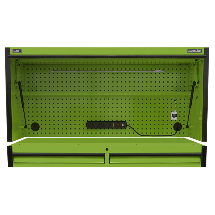Superline PRO® Black Edition Top Hutch & 2 Drawer Riser 1549mm | AP6103BE