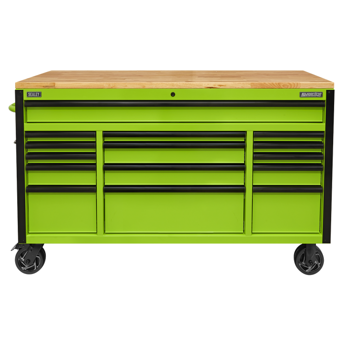 Mobile Trolley with Wooden Worktop 15 Drawer 1549mm | AP6115BE