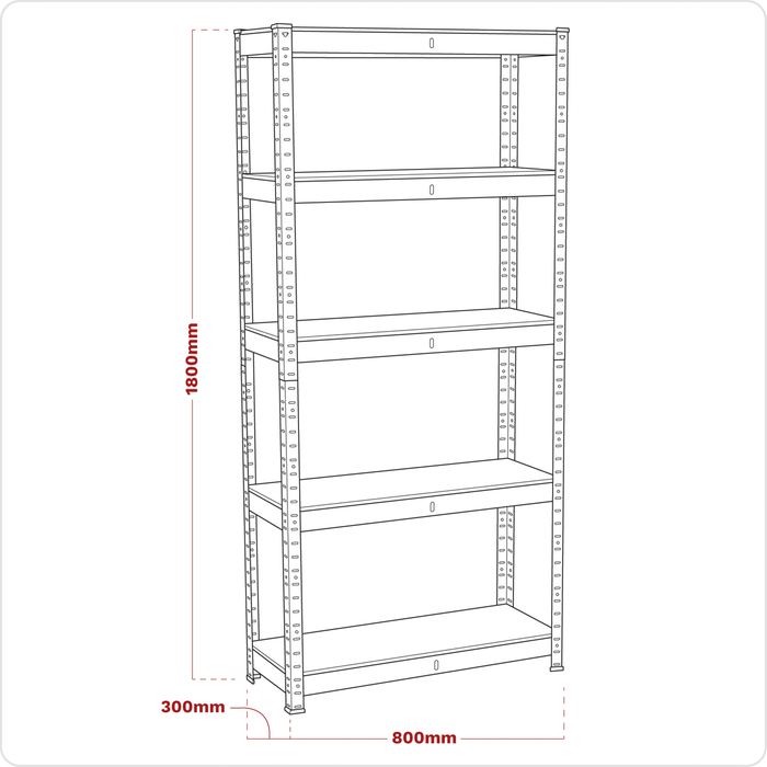Racking Unit with 5 Shelves 150kg Capacity Per Level | AP6150GS