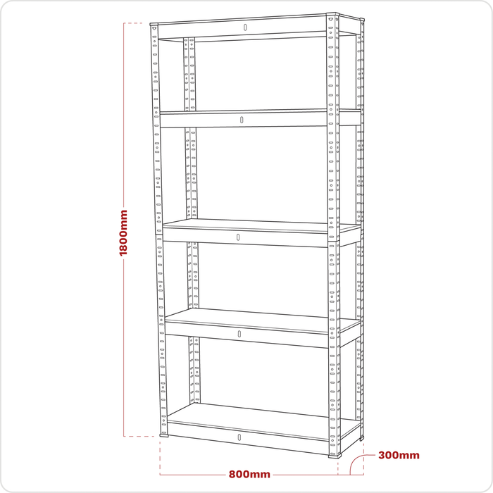 Racking Unit with 5 Shelves 150kg Capacity Per Level | AP6150