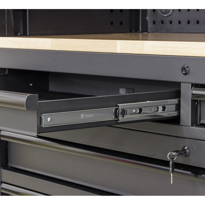 Superline PRO® Black Edition Top Hutch & 2 Drawer Riser 1549mm | AP6203BE