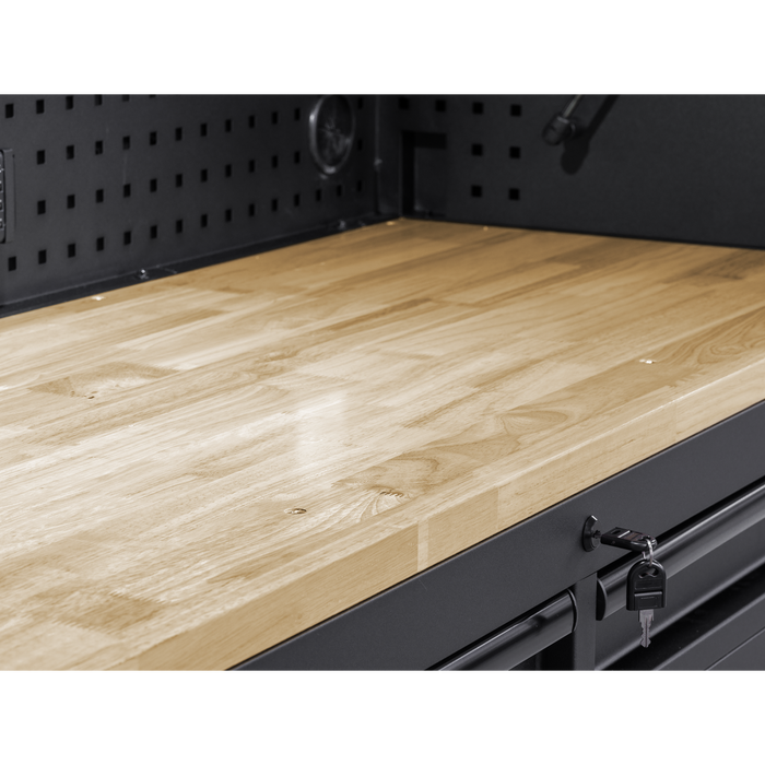 Superline PRO® Black Edition Mobile Trolley with Wooden Worktop 15 Drawer 1549mm | AP6215BE