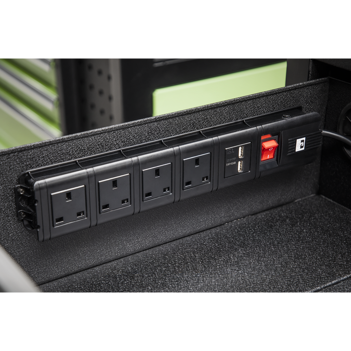 Superline PRO® Mobile Tool Cabinet with Power Tool Charging Drawer 1600mm | AP6310BE