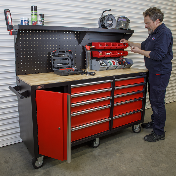 Superline PRO® Mobile Workstation with Backboard 10 Drawer | AP6310