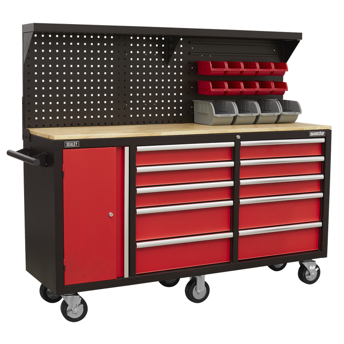 Superline PRO® Mobile Workstation with Backboard 10 Drawer | AP6310
