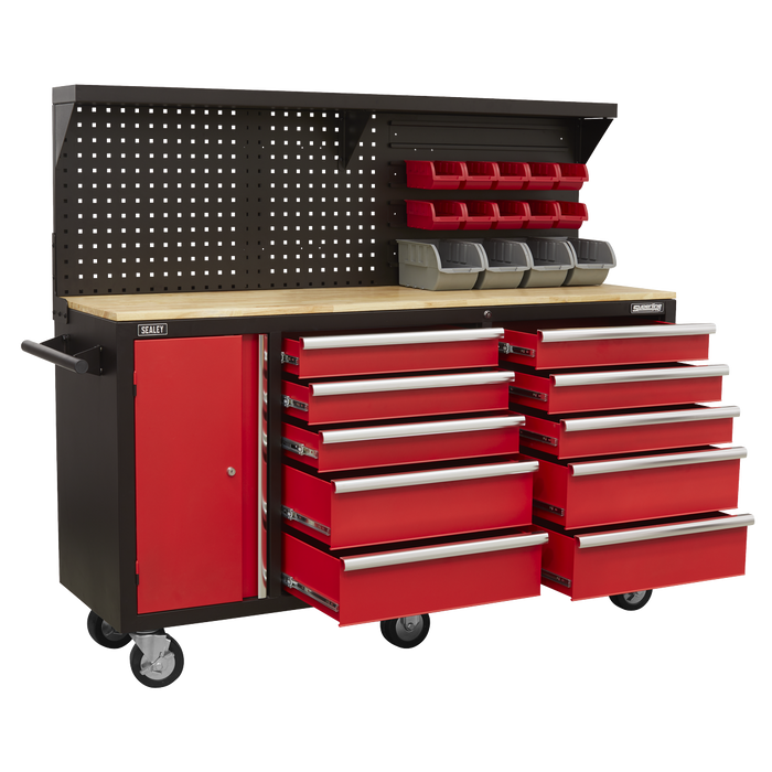 Superline PRO® Mobile Workstation with Backboard 10 Drawer | AP6310