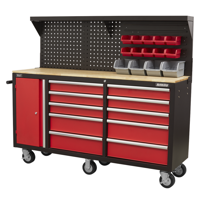 Superline PRO® Mobile Workstation with Backboard 10 Drawer | AP6310