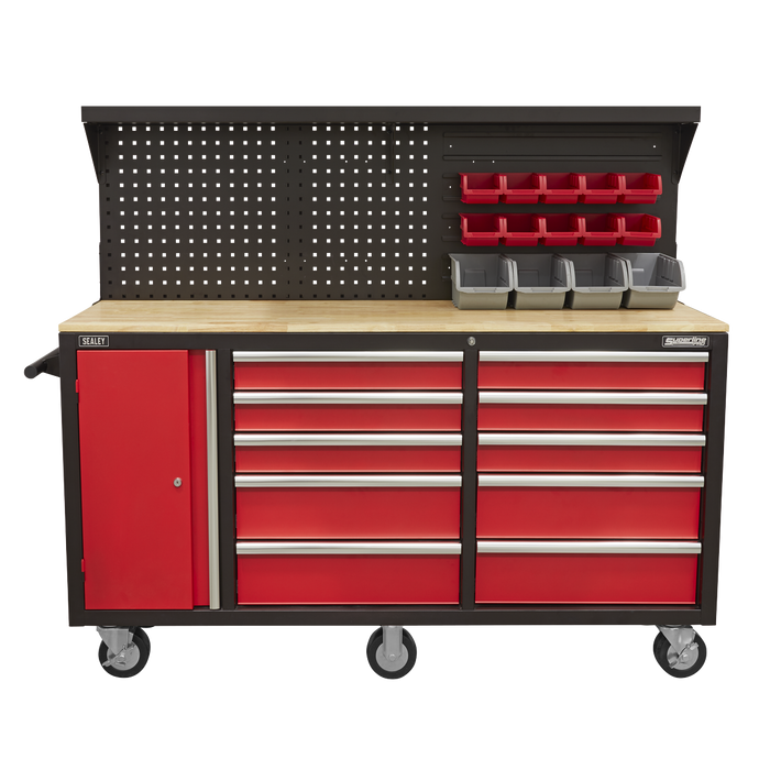 Superline PRO® Mobile Workstation with Backboard 10 Drawer | AP6310