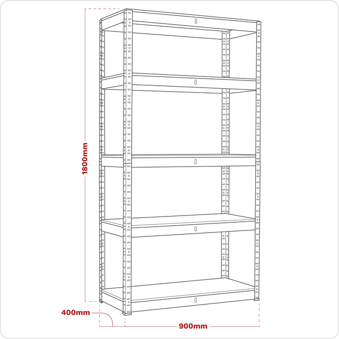 Racking Unit with 5 Shelves 350kg Capacity Per Level | AP6350