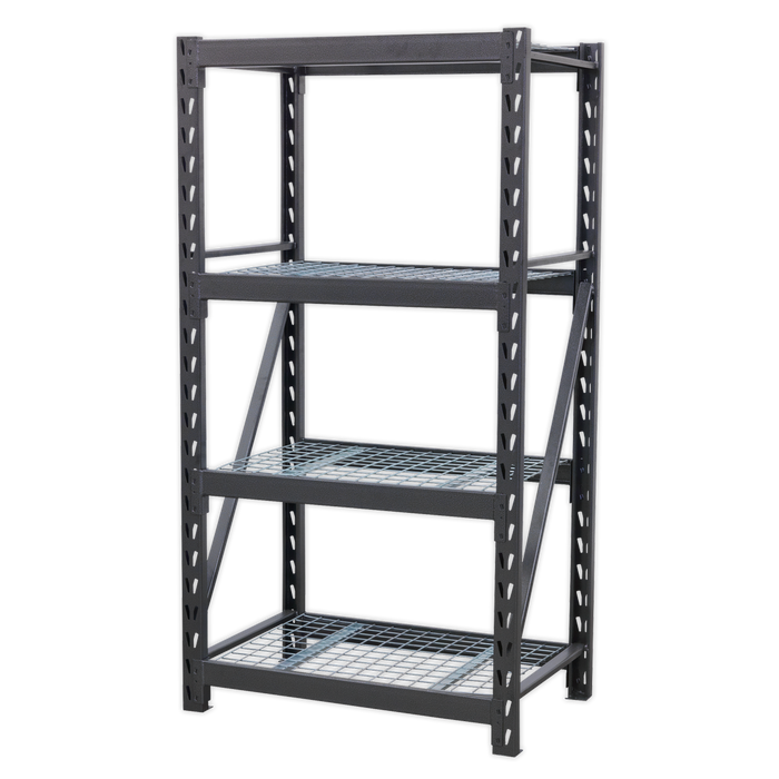 Heavy-Duty Racking Unit with 4 Mesh Shelves 640kg Capacity Per Level | AP6372