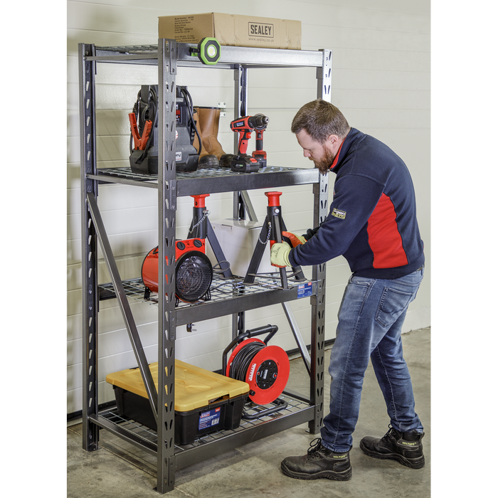 Heavy-Duty Racking Unit with 4 Mesh Shelves 640kg Capacity Per Level | AP6372