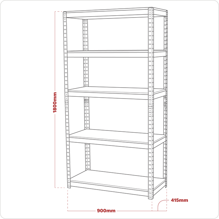 Racking Unit with 5 Shelves 500kg Capacity Per Level | AP6500