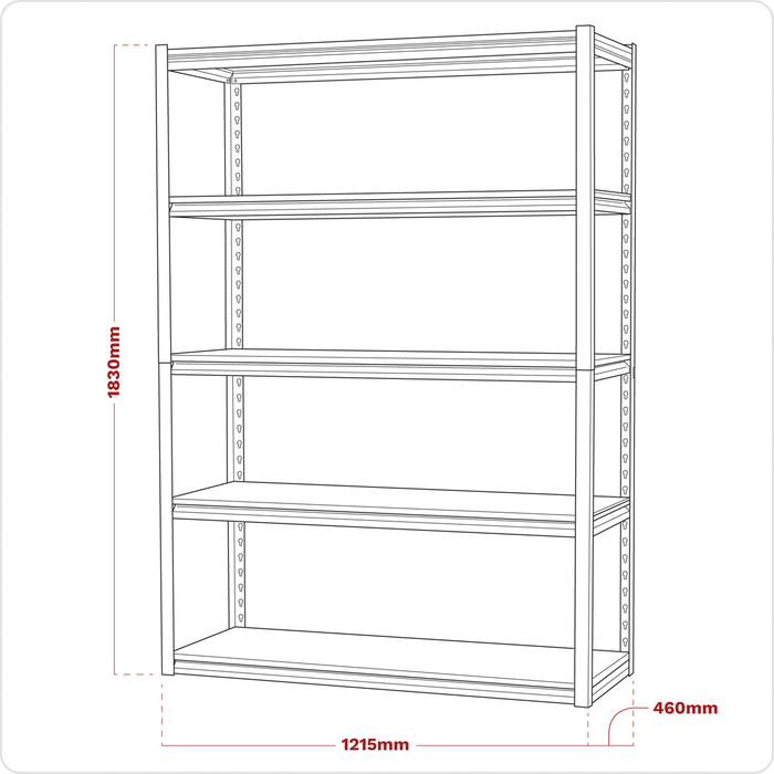 Racking Unit with 5 Shelves 600kg Capacity Per Level | AP6548