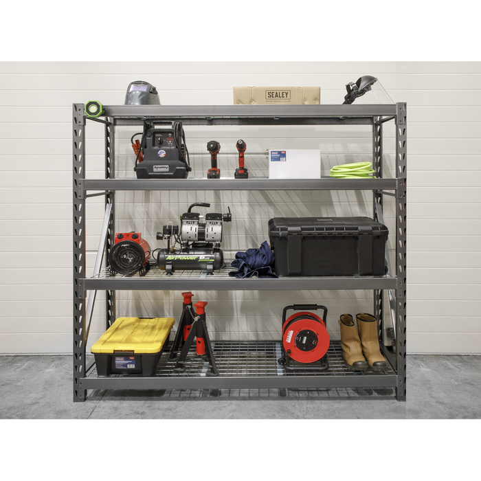 Heavy-Duty Racking Unit with 4 Mesh Shelves 640kg Capacity Per Level | AP6572