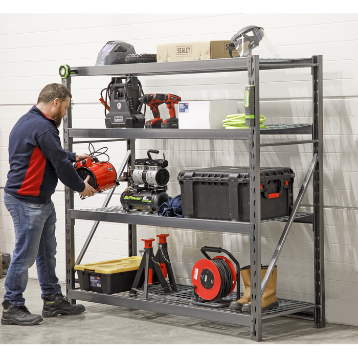 Heavy-Duty Racking Unit with 4 Mesh Shelves 640kg Capacity Per Level | AP6572