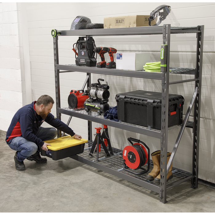 Heavy-Duty Racking Unit with 4 Mesh Shelves 640kg Capacity Per Level | AP6572