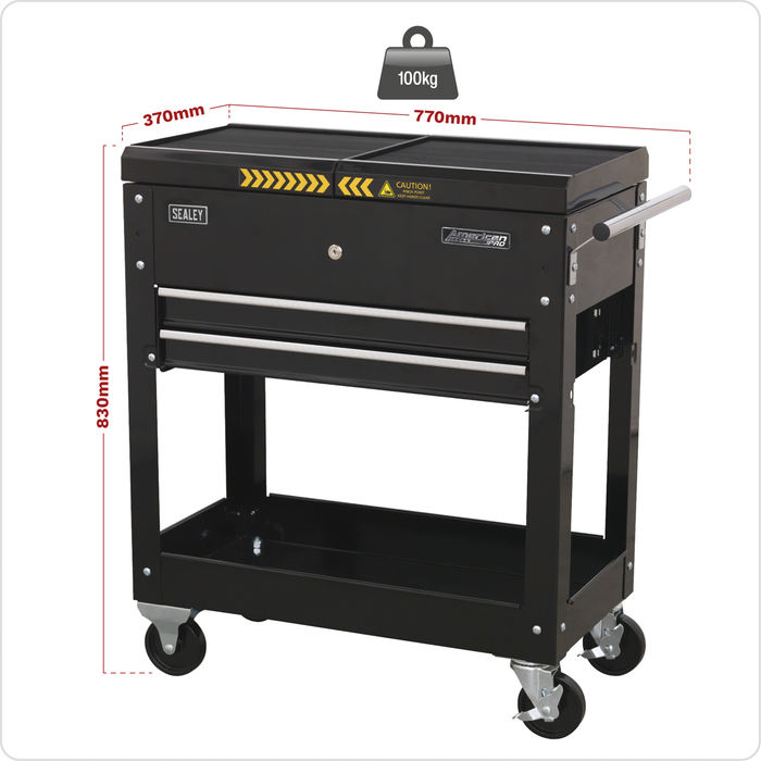 American PRO® Mobile Tool & Parts Trolley - Black | AP705MB