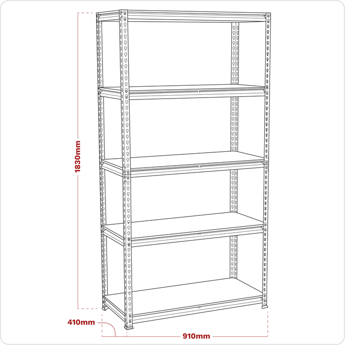 5-Level Racking Unit 200kg Capacity Per Level | AP7200