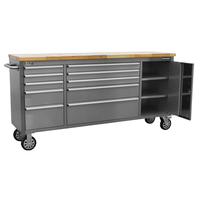 Premier™ Mobile Stainless Steel Tool Cabinet & Cupboard 10 Drawer | AP7210SS
