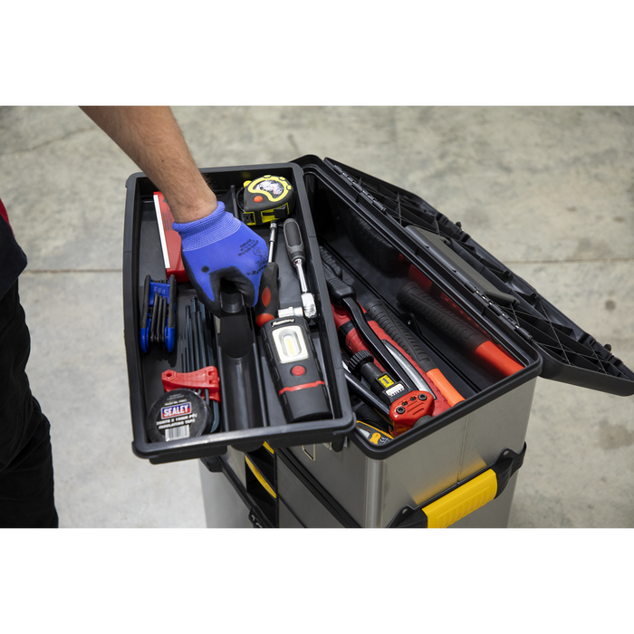 Mobile Stainless Steel/Composite Toolbox with 3 Compartments | AP855