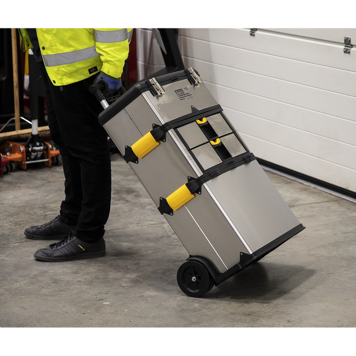 Mobile Stainless Steel/Composite Toolbox with 3 Compartments | AP855