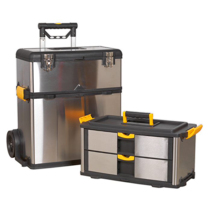 Mobile Stainless Steel/Composite Toolbox with 3 Compartments | AP855