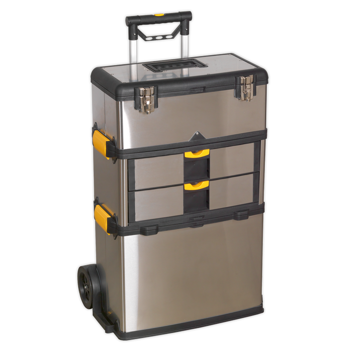Mobile Stainless Steel/Composite Toolbox with 3 Compartments | AP855