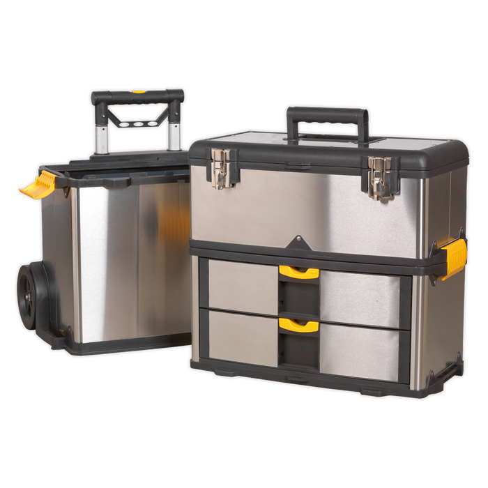 Mobile Stainless Steel/Composite Toolbox with 3 Compartments | AP855