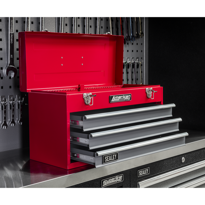 American PRO® Tool Chest 3 Drawer - Red/Grey | AP9243BB