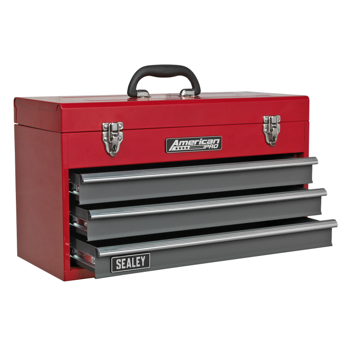 American PRO® Tool Chest 3 Drawer - Red/Grey | AP9243BB