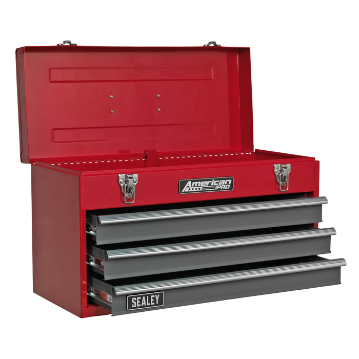 American PRO® Tool Chest 3 Drawer - Red/Grey | AP9243BB