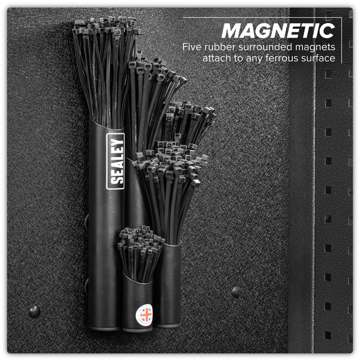Large Magnetic Cable Tie Holder - Black | APCTHBXL